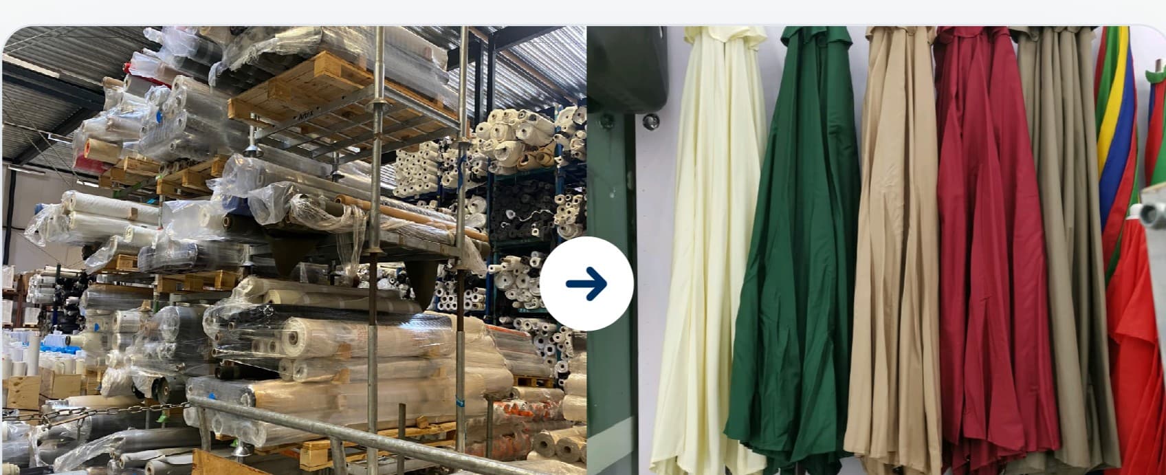 Rolls of surplus PVC tarpaulin fabric, resold in India for carry bags